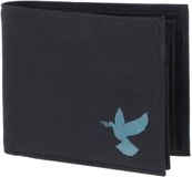oxmox New Cryptan RFID Protect Querscheinbörse Freedom Pigeon Print Cyan Black zwart