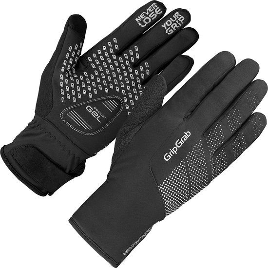 GripGrab Ride Waterproof Winter Fietshandschoenen Lange Vinger Waterdicht met Padding - Unisex - Zwart - Maat L