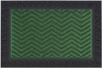 Merkloos Relaxdays Deurmat - zigzag - 60x40 cm - polypropyleen - antislip - groen
