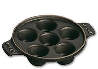 Staub Poêle à escargots Fonte Noir Rond