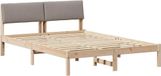 vidaXL Cadre de lit, marron et taupe, 150 x 200 cm, bois de pin massif