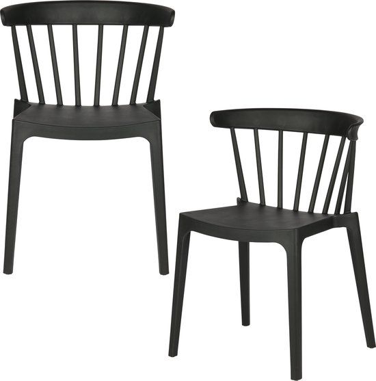 WOOOD Bliss Tuinstoelen - Kunststof - Zwart - Set van 2
