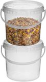 Cm Opslag emmer/box met deksel en handvat - 3x - transparant - 7.4 liter