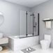 Esg Cabine de douche pliante 3 panneaux paroi de cabine pour salle de bain 130x138 cm noir 14603