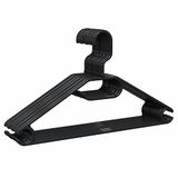 PORTENTUM Kleerhangers van 100% gerecycled kunststof, voor alle soorten kleding, 360 graden draaibaar, ruimtebesparend, accessoirehouder, haken voor jurken en blouses, zwart, 10 stuks