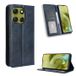 Motorola Étui Portefeuille Motorola Moto G86 avec Fermeture Magnétique - Rétro - Bleu