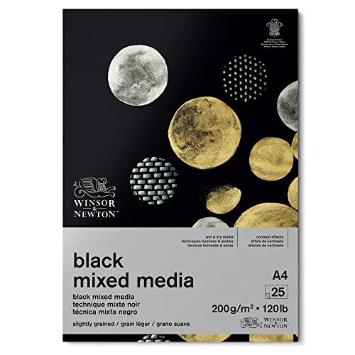 Winsor & Newton Mixed Media Gekleurd Papier - DIN A4 - Zwart - 25 Vellen