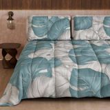 PETTI Artigiani Italiani Winterdekbed 220 × 260 cm | Tropisch Hemelsblauw Zilver, bedrukt en omkeerbaar, microvezel, 300 g/m², gemaakt in Italië