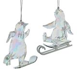 Kurt S. Adler 3.25 inch Acrylic Opalescent Penguin Orn 2/Asstd. 5x5x10 cm kerstornament