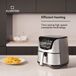 Klarstein AeroVital Deluxe Friteuse à air chaud – 5L airfryer, 1700W, écran tactile, 8 programmes, revêtement antiadhésif, boîtier Cooltouch, minuterie et contrôle de la température, acier inoxydable