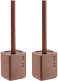 Tendance Toiletborstel London - 2 stuks - Bruin - Kunststof - H38 x D10 cm