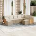 Maison Exclusive - Ensemble de meubles de jardin 9 pièces avec canapé et coussins, beige, en polyrotin