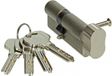 Yale Europrofielcilinder 1000 Serie 30/40K mm Nikkel satijn Dubbele cilinder met draaiknop