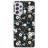 Samsung Bedrukt siliconen hoesje compatibel met Galaxy A72 4G Flowers Noir
