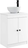 vidaXL Badkamermeubel met Wasbak Wit 54 x 35 x 83 cm Bewerkt hout