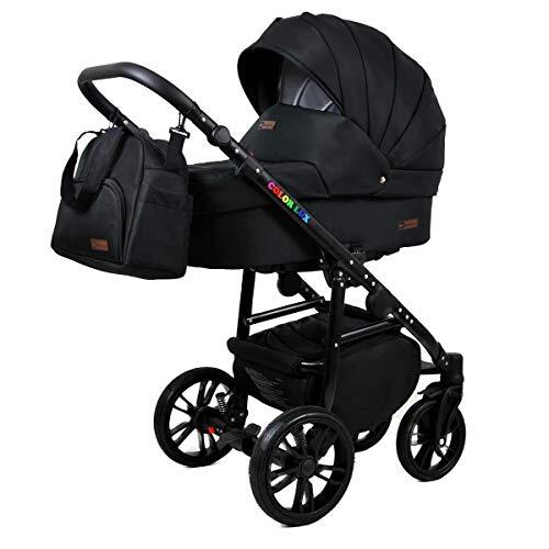 Lux4Kids Kinderwagen 3 in 1 complete set met autostoeltje Isofix babybad babydrager Buggy Colorlux Black van ChillyKids Onyx 2in1 zonder autostoel