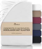 NatureMark Hoeslaken van geborsteld microvezel, wit, 90 x 200 cm
