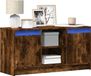 Maison Exclusive - Meuble TV avec éclairage LED, chêne fumé, 100x34x50 cm