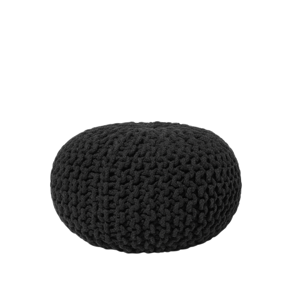 Beliani CONRAD S Poef - Zwart - 40 cm - Katoen