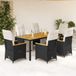 Prolenta Maison Exclusive Tuinset 7-delig met kussens zwart polyrotan