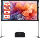 VEVOR Projectiescherm met Statief - 80inch HD 4K - 16:9 Projectorscherm - Dubbele Tripod - Beamer Scherm met Draagtas