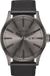 Nixon A1051531 Sentry Leather gunmetal / black - Horloge - 42mm - Donkergrijs