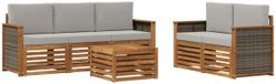 vidaXL - Ensemble de canapé d'extérieur - 6 pièces - Naturel et gris clair - Bois d'acacia massif