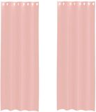vidaXL Gordijnen voile met doorvoertules 2 stuks 140x300 cm roze