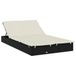 Icecat Lit de jardin avec coussins 2 places poly rotin noir