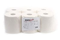 Semy Top Handdoekroller, binnenafwikkeling 20 cm, 1 laag, hoogwit, 1 stuks (1 x 6 stuks)