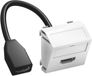 OBO Bettermann Multimediadrager HDMI met kabel, bus-bus 45x45mm Polycarbonaat zuiverwit RAL 9010