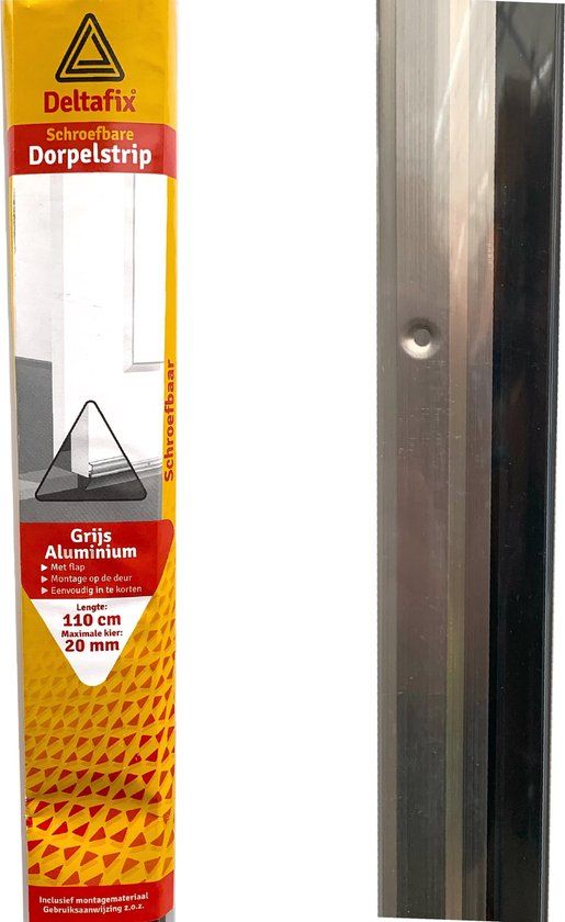 Deltafix Tochtstrip 110cm Aluminium Mat