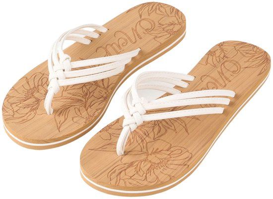 O'Neill Ditsy Teenslippers Dames Wit - Bruin