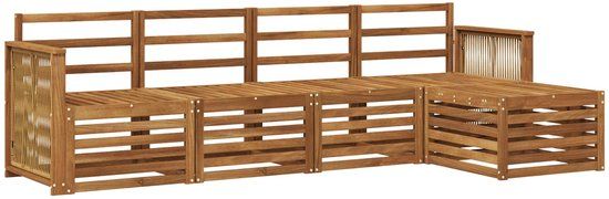 vidaXL Acacia Hout Bank Loungeset Naturel 4 Zitplekken