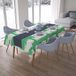 Bonamaison Tafelkleed, Anti-Mold, Sneldrogend, Waterdicht, 100% Polyester Tafellaken, Petroleum Groen, Wit, 140 x 200 Cm