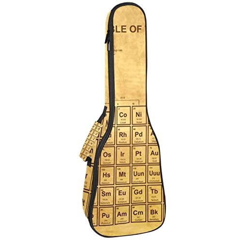 UEKWLOSDN Vintage periodieke tafel van de elementen Sopraan Ukelele Case Tenor Ukulele Tas voor Volwassenen Ukelele Cover met verstelbare bandjes Waterdichte Ukelele Gewatteerde Tas