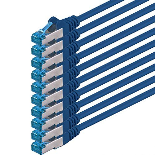 1aTTack.de CAT6a Netwerkkabel blauw - 10 stuks