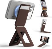 MOFT Tripod Wallet - Kaarthouder & Uitklapbare Standaard 20CM - Compatibel met MagSafe - MOVAS Vegan Leer - Magnetische Portemonnee 2 Pasjes - Bruin