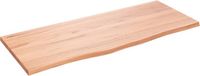 vidaXL Wastafelblad 100x40x2 cm Eikenhout Lichtbruin