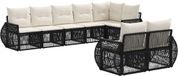 vidaXL Tuinbank - Set - 8 zitplekken - Zwart en Crèmewit - Polyrattan