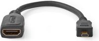 Nedis High Speed HDMI-Kabel met Ethernet - HDMI Male - HDMI Male - 0.20 m - Zwart
