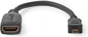 Nedis High Speed HDMI-Kabel met Ethernet - HDMI Male - HDMI Male - 0.20 m - Zwart