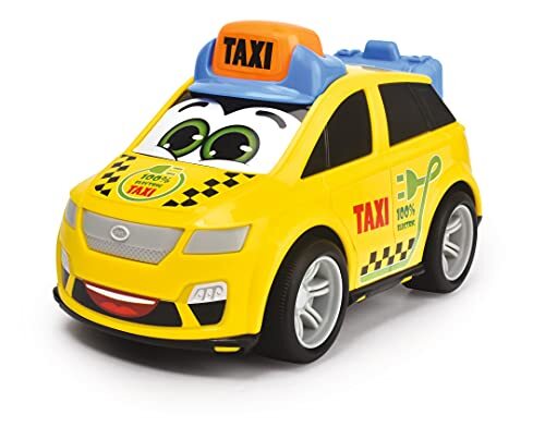 Dickie Toys ABC – peutervoertuigen – een van de drie verschillende opwindauto's, taxi, brandweerauto, politieauto, ideaal voor baby's vanaf 12 maanden