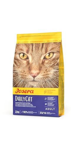 JOSERA DailyCat (1 x 2 kg), graanvrij kattenvoer met gevogelte, kruiden en vruchten, super premium droogvoer voor volwassen katten, per stuk verpakt
