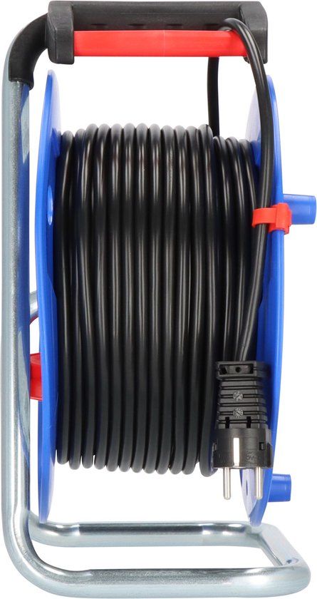 Brennenstuhl Garant Kabelhaspel - 50m - 4-voudig - Zwart/Blauw
