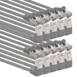 1aTTack.de 0,25m CAT6 LAN-netwerkkabel RJ45 90° hoek, 10 stuks - grijs