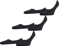 FALKE Step Medium Cut 3-Pack onzichtbaar effen katoen multipack footies heren zwart - maat 45-46