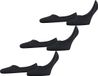 FALKE Step Medium Cut 3-Pack onzichtbaar effen katoen multipack footies heren zwart - maat 45-46