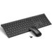 SEENDA Draadloze toetsenbordset - 2,4 G draadloos en oplaadbaar, ultradun aluminium toetsenbord met Duitse QWERTZ-lay-out voor pc, laptop, computer, Smart TV (zwart)