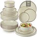 Service set for 6 persons, 24 parts, stoneware, beige